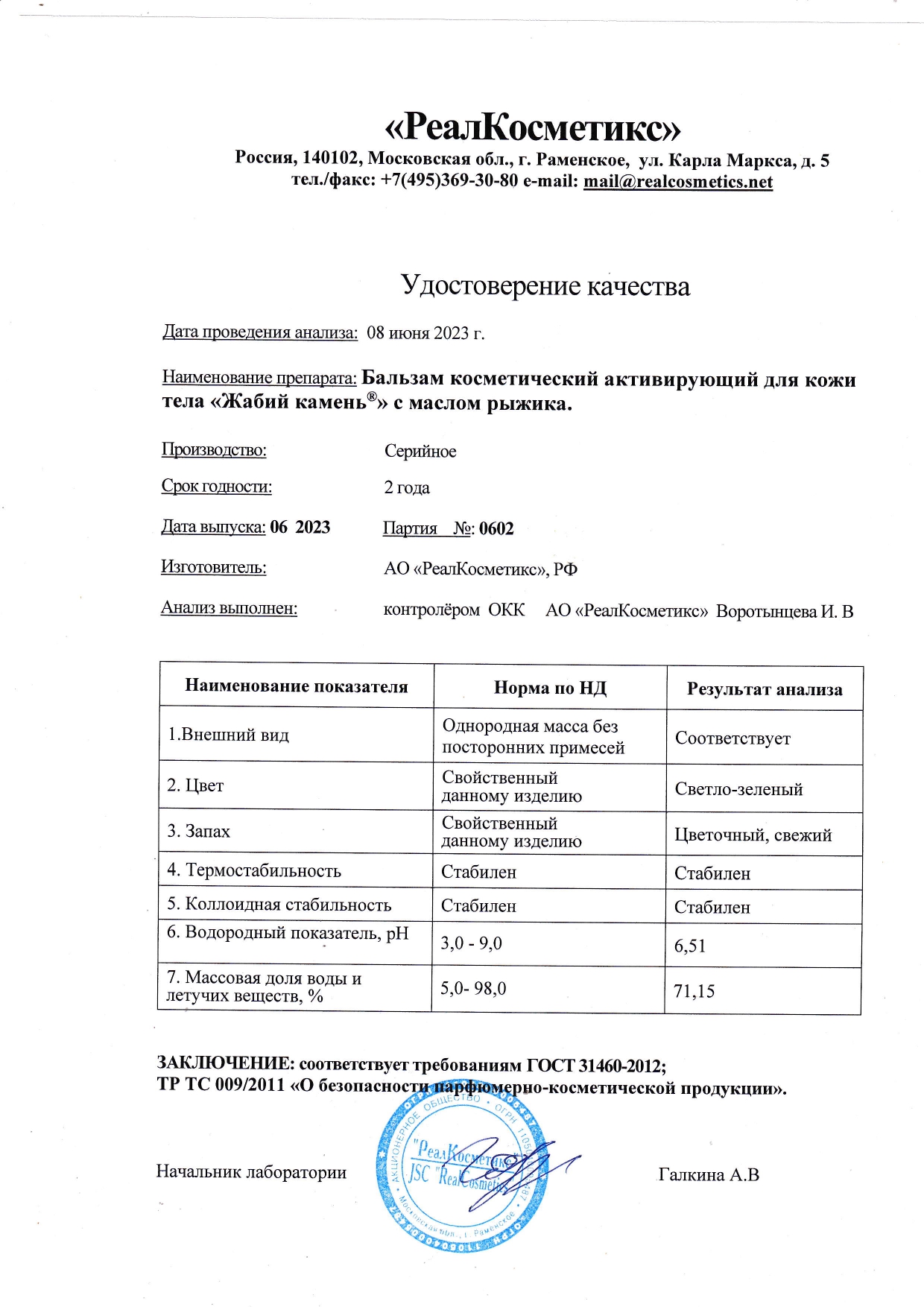 Паспорт №0620230602